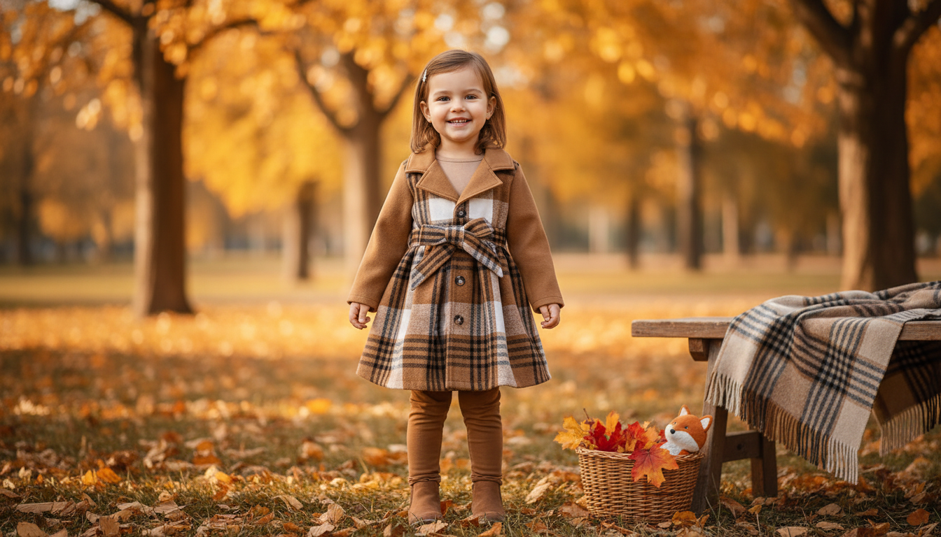 Girls Plaid Wool Trench Coat (Ages 1–6): Fit & Style