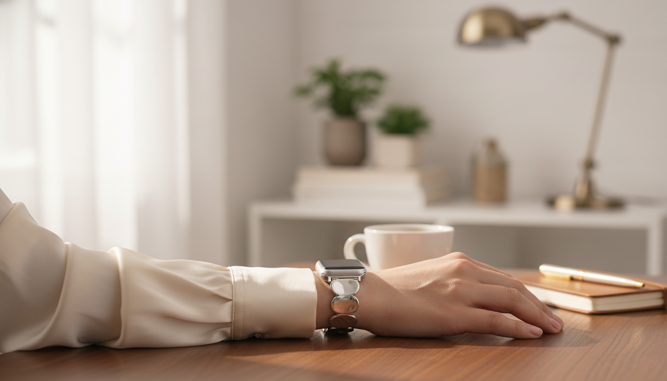 Metal Sequin Elastic Apple Watch Band: Dressy Slip-On