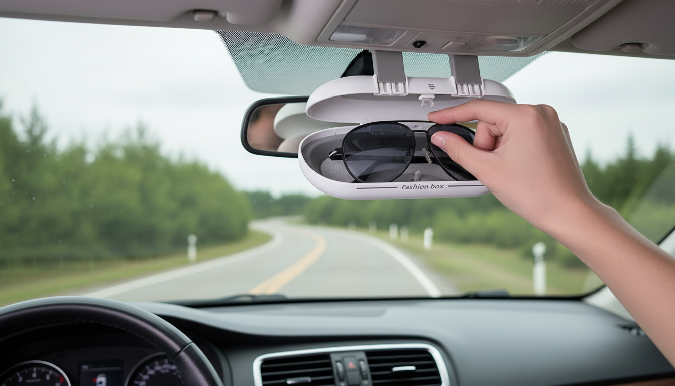 Scratch-Proof Sun Visor Glasses Case Clip Holder