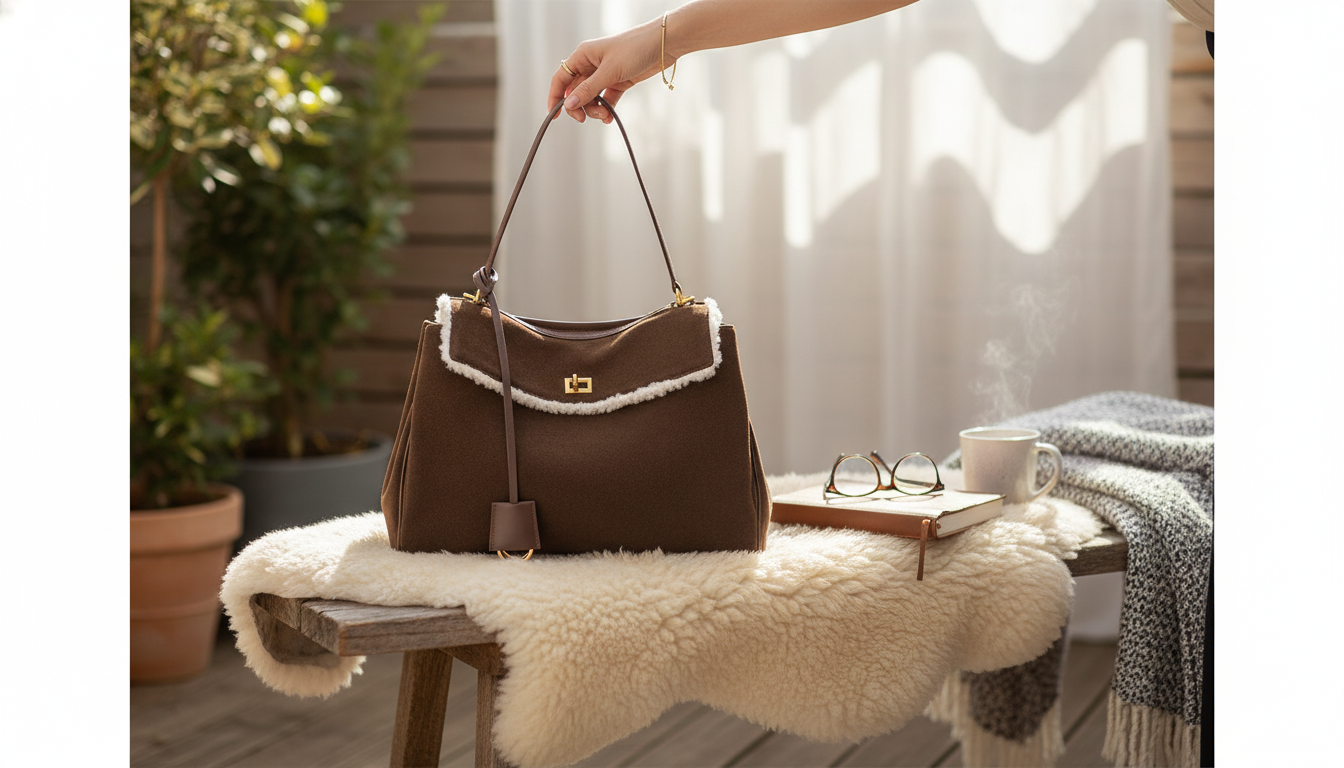 Suede & Lamb Wool Tote: Polished Daily Carry