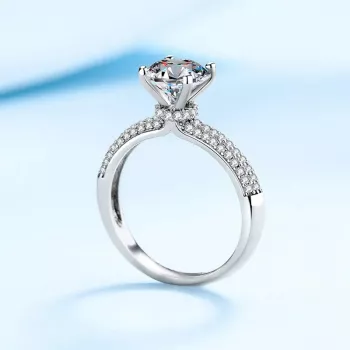 2ct Moissanite Ring: 18K White Gold, VVS1 D Color